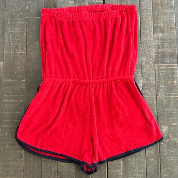 Terry Romper in Brilliant Red & Navy from No Boundaries Juniors’ XL (15-17) - Picture 7 of 13